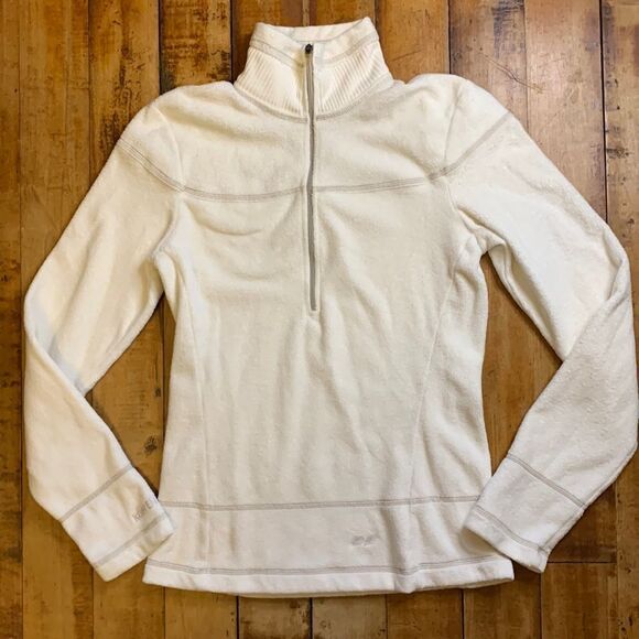 Women size XS Koppen half zip fleece pullover white sweatshirt - Picture 1 of 5